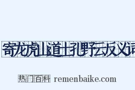 寄龙虎山道士孔野云反义词是什么意思的图片
